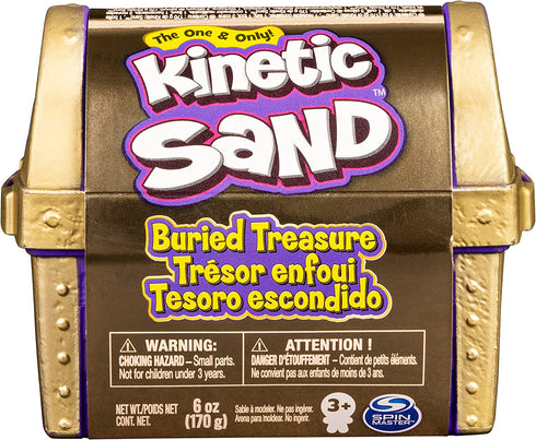 Kinetic Sand, Buried Treasure Playset with 6oz of Kinetic Sand and Surprise Hidden Tool (Style May Vary)