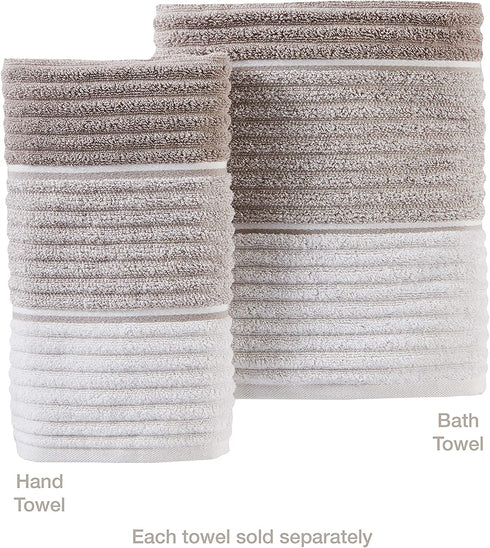 SKL Home Planet Ombre 100% Turkish Cotton Hand Towel Set, Taupe 2 Count