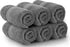 White Classic Luxury Hand Towels | Cotton Hotel spa Bathroom Towel | 16x30 | 6 Pack | Grey