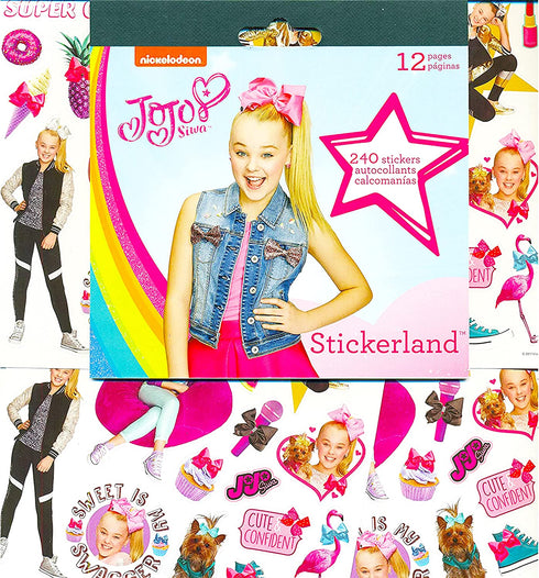 JoJo Siwa Stickers Party Favors - Bundle of 12 Sheets 240+ Stickers