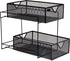 Mind Reader 2 Tier Metal Mesh Storage Baskets Organizer, Home, Office, Kitchen, Bathroom, Black