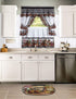 Achim Home Furnishings Mason Jars Kitchen Curtain Cottage Set, Tiers and Ruffled Swag, 24-Inch Long and Swag Top