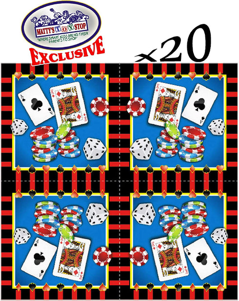 Deluxe Casino Night Theme Party Supplies Set for 20 People, Includes 20 Large Plates, 20 Small Plates, 20 Napkins, 20 Cups & 2 Table Covers - Perfect for Casino Night or Birthday (82 Pieces Total)
