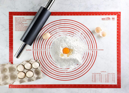 New Star 1029024 Non-Slip Silicone Pastry Mat, Extra Large with Measurements, 20x28'', NSF International Certified