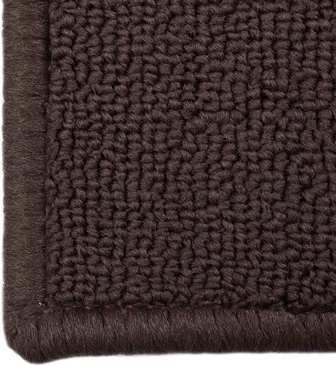 Ritz Accent, Stain Resistant Kitchen Floor Rug, with Non Slip Latex Backing, 18-inch by 30-inch, Chocolate Brown