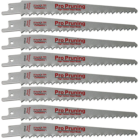 Caliastro 6-Inch Wood Cutting & Pruning Saw Blades for Reciprocating / Sawzall Saws - 8 Pack