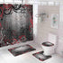 Taysta Fabric Waterproof Shower Curtain Curtains with Hooks Red Black Leaf Swirl Floral Modern Forest 72"X72" Decor Creative Home Decorative Bathroom