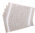 BIOINLIVING Placemats Set of 4 for Dining Table Washable Square Vinyl Placemat Non-Slip Heat Resistant Kitchen Striped Table Mats Easy to Clean 18 x 12 Inch, Beige