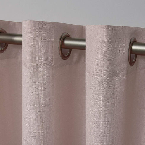 Exclusive Home Curtains Loha Linen Grommet Top Curtain Panel Pair, 54x84, Blush