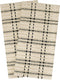 Ritz Royale Collection 100% Combed Terry Cotton, Highly Absorbent, Oversized Checked Kitchen Towel Set, 28" x 18", 2-Pack, Black
