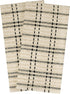 Ritz Royale Collection 100% Combed Terry Cotton, Highly Absorbent, Oversized Checked Kitchen Towel Set, 28" x 18", 2-Pack, Black