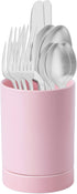 Bruntmor Kitchen Utensil Holder for Countertop, 5.6€³ Ceramic Utensil Crock, Matte Glazed Kitchen D©cor, Easy to Clean, Pink