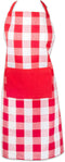 DII Buffalo Check Kitchen Collection, Classic Farmhouse Chef Apron, One Size, Red & White