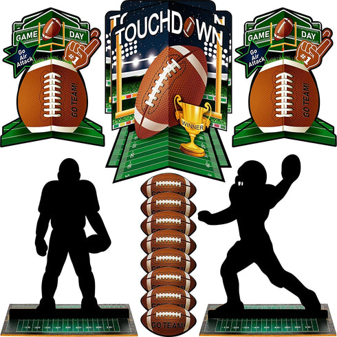 25 Pieces Football Table Centerpiece 3D Football Centerpieces Football Player Silhouette Centerpieces Football Party Decoration for Sports Game Day Party Tailgate Party Football Party Supplies