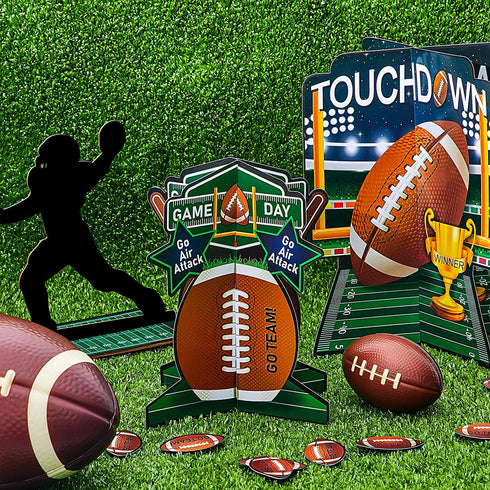 25 Pieces Football Table Centerpiece 3D Football Centerpieces Football Player Silhouette Centerpieces Football Party Decoration for Sports Game Day Party Tailgate Party Football Party Supplies