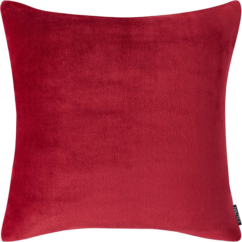 Nautica Home | Plush Euro Collection | Ultra Soft & Cozy Microsuede Decorative European Sham, Zipper Closure, Easy Care Machine Washable, 26" x 26", Red