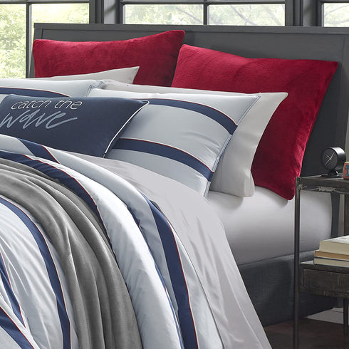 Nautica Home | Plush Euro Collection | Ultra Soft & Cozy Microsuede Decorative European Sham, Zipper Closure, Easy Care Machine Washable, 26" x 26", Red