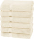 Amazon Brand Pinzon Organic Cotton Hand Towels, Set of 6, Ivory