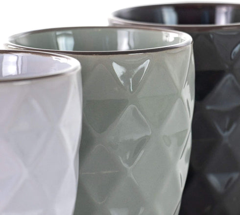 Elama Wave Series Mug Set, 12 oz, Assorted Grey 1