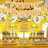 38 Pcs Gudetama Theme Birthday Party Decorations,Party Supply Set for Kids with 1 Happy Birthday Banner Garland , 13 Cupcake Toppers, 18 Balloons,6 Spiral for Party Decorations