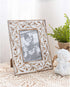 Rites 4x6 Picture Photo Frame Rustic Solid Wood For Desktop Display, Distressed Design, Mother feets 4 inches x6 inches