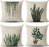 MENGT Set of 4 Green Plant Throw Pillow Covers Decorative Line Outdoor Cushion Cover Sofa Home Pillow Covers 18x18¦