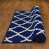 Ottomanson Glamour Collection Non-slip Trellis Design Runner Rug, 2'2" x 6', Navy