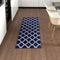 Ottomanson Glamour Collection Non-slip Trellis Design Runner Rug, 2'2" x 6', Navy