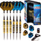 IgnatGames Darts Metal Tip Set - Professional Darts with Stylish Case and Darts Guide, Steel Tip Darts Set with Aluminum Shafts + Rubber O'Rings + Extra Flights + Dart Sharpener and Wrench