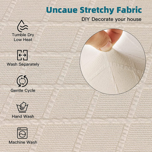 ATFWEL Jacquard Bench Cover,Stretch Anti-Dust Removable Dining Bench Slipcover Washable Bench Seat Protector Cover for Living Room,Bedroom,Kitchen (Beige)