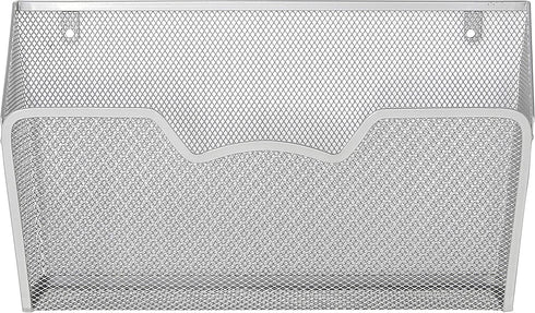 3 Pack - SimpleHouseware Wall Mount Single Pocket File Organizer Holder, Silver