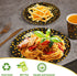 FOCUSLINE Black and Gold Party Supplies 210 PCS Paper Party Dinnerware 30 Guests - Disposable Black Paper Plates Napkins Cups & Gold Plastic Forks Knives Spoons for Graduation, Birthday, Wedding