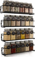 ZICOTO Space Saving Spice Rack Organizer for Cabinets or Wall Mounts - Easy To Install Set of 4 Hanging Racks - Perfect Seasoning Organizer For Your Kitchen Cabinet, Cupboard or Pantry Door