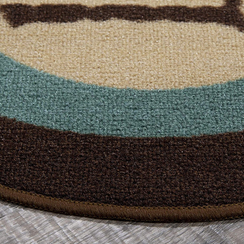 Ottomanson Text Laundry Collection, 20" X 59" Oval, Brown
