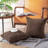 CaliTime Pack of 2 Comfy Throw Pillow Covers Cases for Couch Sofa Bed Decoration Comfortable Supersoft Corduroy Corn Striped Both Sides 20 X 20 Inches Coffee