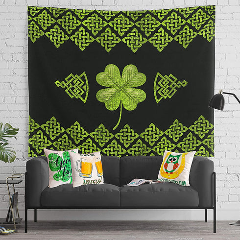 St. Patrick's Day Pillow Covers Decorations - Saint Patricks St Patty's Day Shamrock Linen Cushion Cover Irish Throw Pillowcase Gnome Decor for Sofa Couch (18"x18")