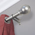 Decopolitan Ball Single Telescoping Drapery Rod Set, Long, Silver, 72 to 144-Inch