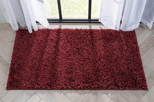 Well Woven Elle Basics | Emerson Shag Deep Red | Textured Mat Rug 2x4 (2'3" x 3'11")
