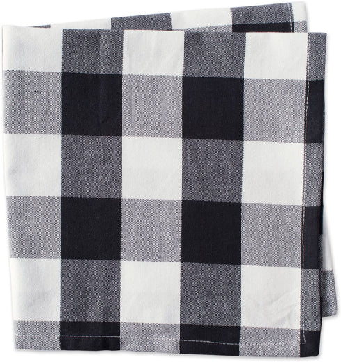 DII Buffalo Check Collection, Classic Farmhouse Tabletop Set, Napkin Set, 20x20, Black & White, 6 Piece