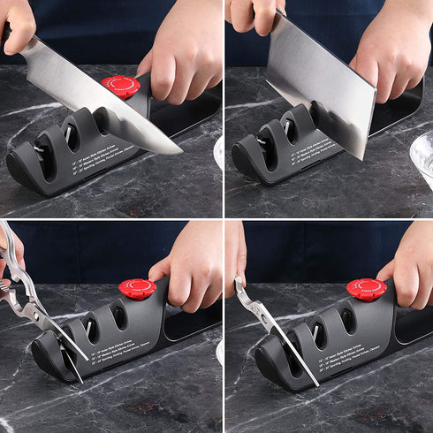 Cangshan 1026108 3-Stage Adjustable 14-24 Degree Professional Knife + Scissor Sharpener