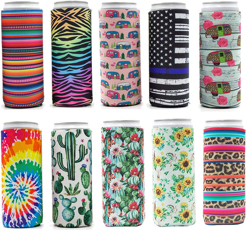 Sunsetbaby Slim Can Cooler for 12oz Skinny Can Coolers - Insulated Neoprene Can Sleeves Perfect for White Claw, Slim Beer, Spiked Seltzer