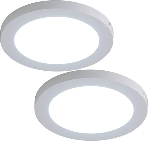 FINXIN LED Flush Mount Ceiling Light, 12W/18W Cool White 6000K Milk White Round Lighting Fixture for Closets, Kitchens, Stairwells, Basements, Bedrooms, Washrooms (2 Pack) (18W)