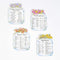 Kitchen Helper Magnets with Ingredient Measurements, Substitutions - Set of 4