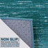 AMIDA - Blue Entryway Rug Washable Non-Slip Backing - 3'—5' Contemporary Modern Abstract Stripe Door Mat Turquoise and Dark Green- Flat Weave - Easy Care ,Available for Kitchen and Bedroom