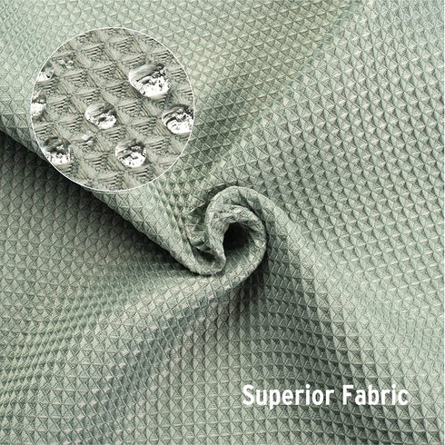 AmazerBath Sage Green Shower Curtain Waffle Shower Curtain, Fabric Shower Curtain Water-Repellent, 12 Metal Grommets, Premium Polyester, Heavy Duty, 72 x 72 Inches, Sage Green