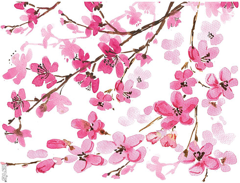 Tervis Japanese Cherry Blossom Tumbler With Lid, 24 oz, Clear