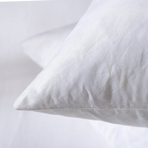14x14 Decorative Throw Pillow Inserts-Down Feather Pillow Inserts-Square-Cotton Fabric-Set of 2-White
