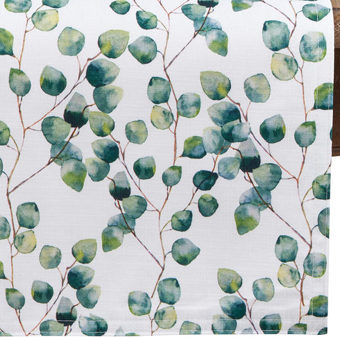 SARO LIFESTYLE Eucalipto Collection Eucalyptus Leaf Table Runner, 16" x 72"