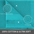 Kitinjoy 100% Cotton Waffle Weave Kitchen Towels, 13 x 28 Inches, Super Soft and Absorbent Dish Towels for Drying Dishes, 4-Pack, Teal