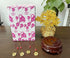 Feng Shui Decor Plants Flowers Artificial Trees Yellow Crytal Citrine Money Tree with Chinese Dragon Flowerpot About 7.1 Inches with Rotating Sandalwood Base Chinese Copper Coin String Decoration